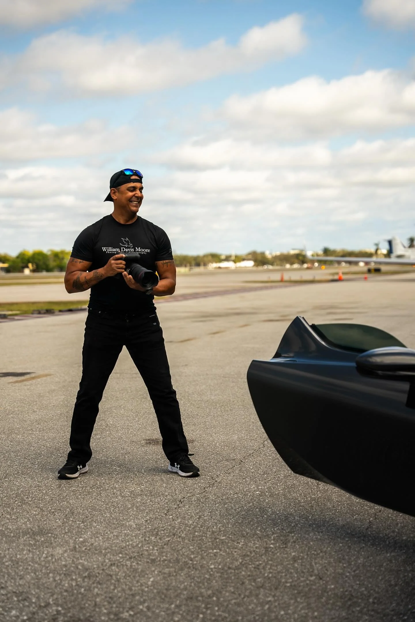 William Davis Moore on location with camera